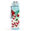 1PC Candy Cane Christmas Festive Heart 750ml Color Plastic Sports Water Bottle Leakproof Flip Straw Lid Suitable for Sports Office Home Use