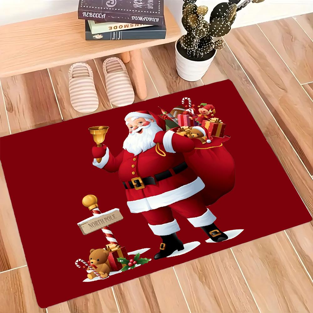 Kerstman Tapijt Antislip Wasbaar Tapijt voor Huisdecoratie Woonkamer Slaapkamer Vloermat Feestelijk Cadeau
