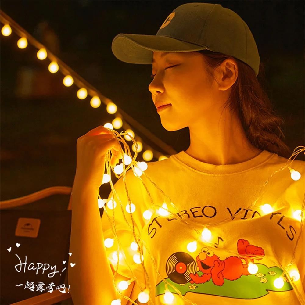 Lichterketten Campinglampe Outdoor Kristallkugel Lichter Wasserdichtes USB-betriebenes Terrassenlicht für Campingzelt