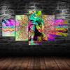 Abstract Buddha Thinking Vivid Psychedelic Scenery 5 Piece Five Panel Wall Canvas Print Modern Art Poster Home Decor Gift For Him For Her