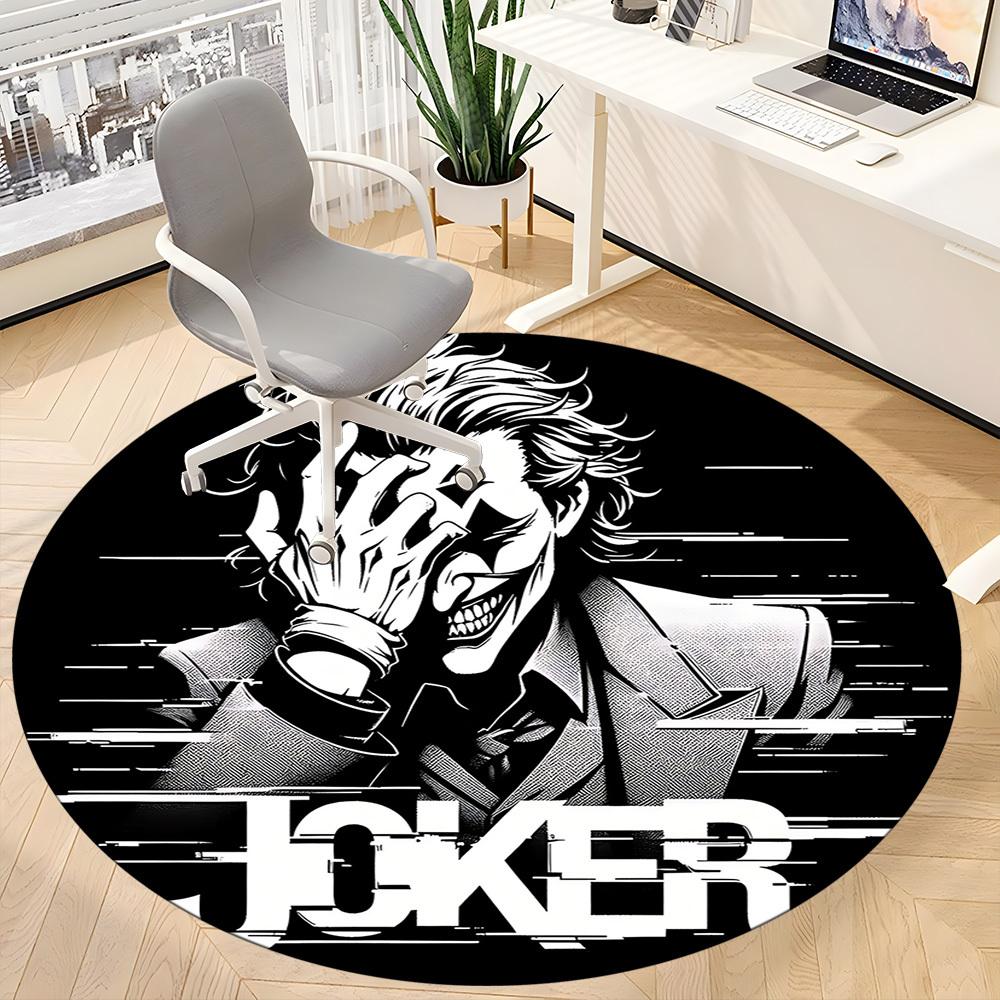 1pc Joker Clown Office Round Area Rug, Indoor Mat Suitable For Office,Bedroom Living Room Home Decor, Room Deco a0926022