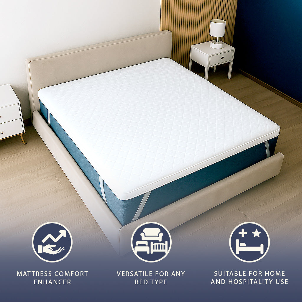The White Stone Surmatelas en Memory Foam à 9 Zones Différenciées | Épaisseur 10 cm | Revêtement Déhoussable en Tissu Pure Hypoallergénique 
