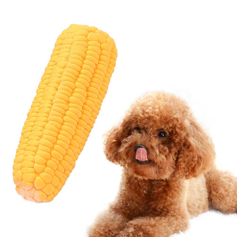 Corn Shape Puppy Dogs Toy   Latex Toy  Squeak Toys  Bite-resistant  Interactive Play Chew Toy  Training Playing Dog Toys  Dog Supplies