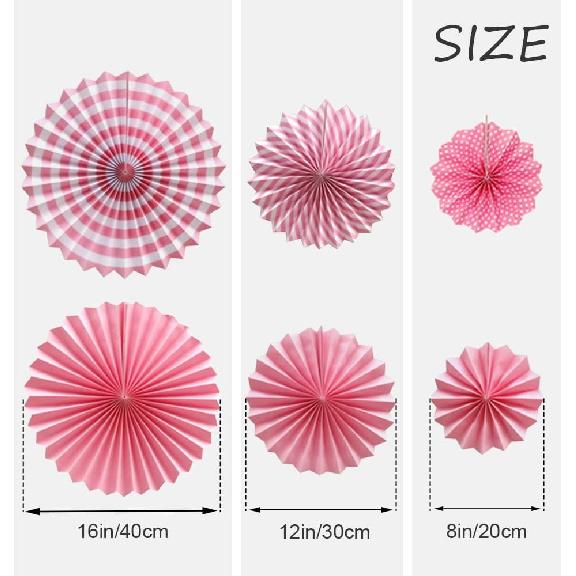 Ruidee 6 PCS Paper Fan Decorations Hanging Paper Fans Decorations with Colorful Paper Fans Rainbow Hanging Paper Fan for Party Decorations Festival