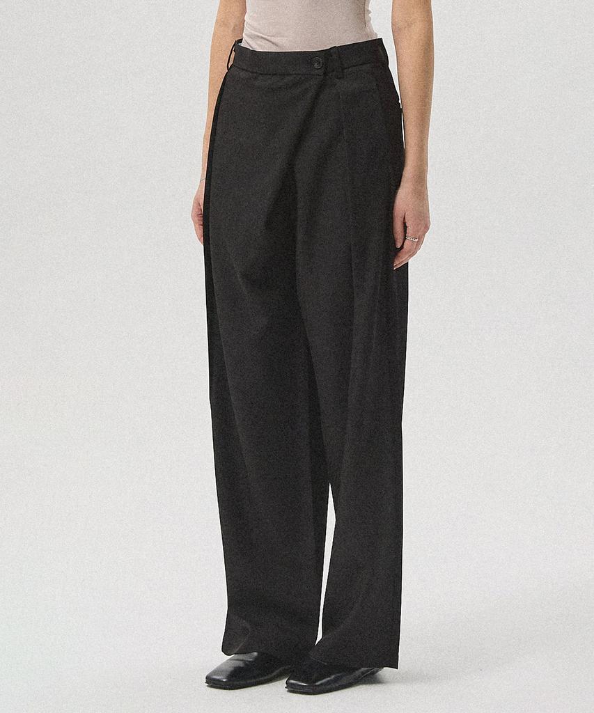 Aheule Arden Wrap Wide Slacks_Black [Select Length]