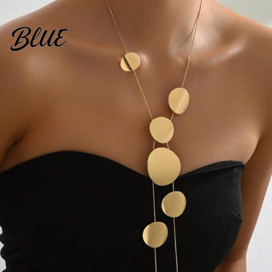 Detailliertes Design Halskette Disc Choker für Damen Vintage Fransen Münze