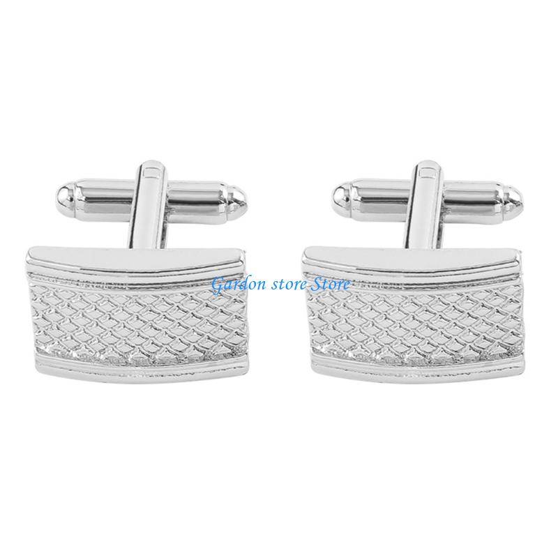 B0KB 1 Pair Men's Cufflinks Metal Cuff Link for Men Wedding Christmas Decoration