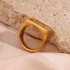 MamacitaSlay Vintage 316L Stainless Steel Square Snake Ray Pattern Rings 18K Gold Plated Waterproof Jewelry Woman Luxury Jewelry