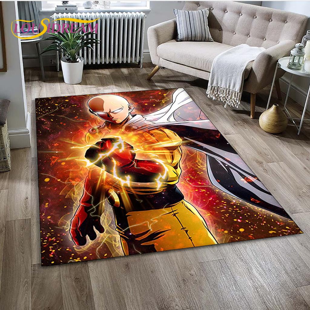 3D ONE PUNCH MAN Anime Cartoon  Area Rug,Carpet Rug for Living Room Bedroom Sofa Doormat Decoration, Kid Play Non-slip Floor Mat