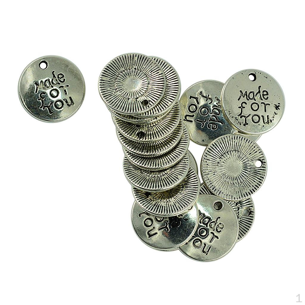 20 Pieces Alloy Round You Pendants Charms Findings for DIY Jewelry Making