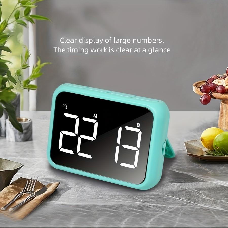 1pc Digital Kitchen Timer, LED Electronic Countdown with Adjustable, Plastic, Battery Operated 3 AAA Not Included, Clear Display for Cooking Learning