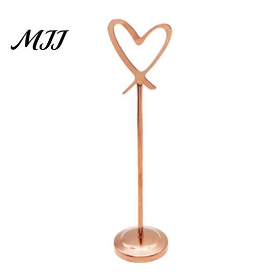 Metal Place Card Stands Hollow Heart Table Number Holder, Love Stand, Reception Display Holder Clip for Photos, Food Signs, Memo Notes, Weddings,