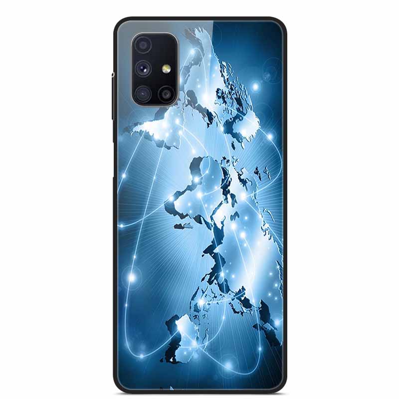 Glas-Rückseite für Samsung Galaxy M51 M31 Hülle Harte gehärtete Glas Hülle für Samsung A71 A51 Hülle A 51 71 M 51 31 Funda Coque