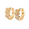 Stainless Steel Zircon Heart Earrings For Women Trending Gold Color Plated Hoop Earrings Jewelry Gifts