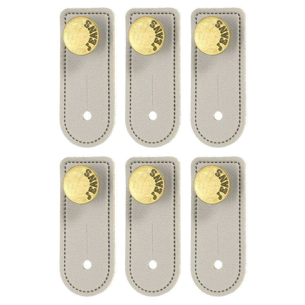 6Pcs Button Extenders for Pants Adjustable Pants Button Expanders Faux Leather Waist Extenders for Women Men Trousers 2.4x1"