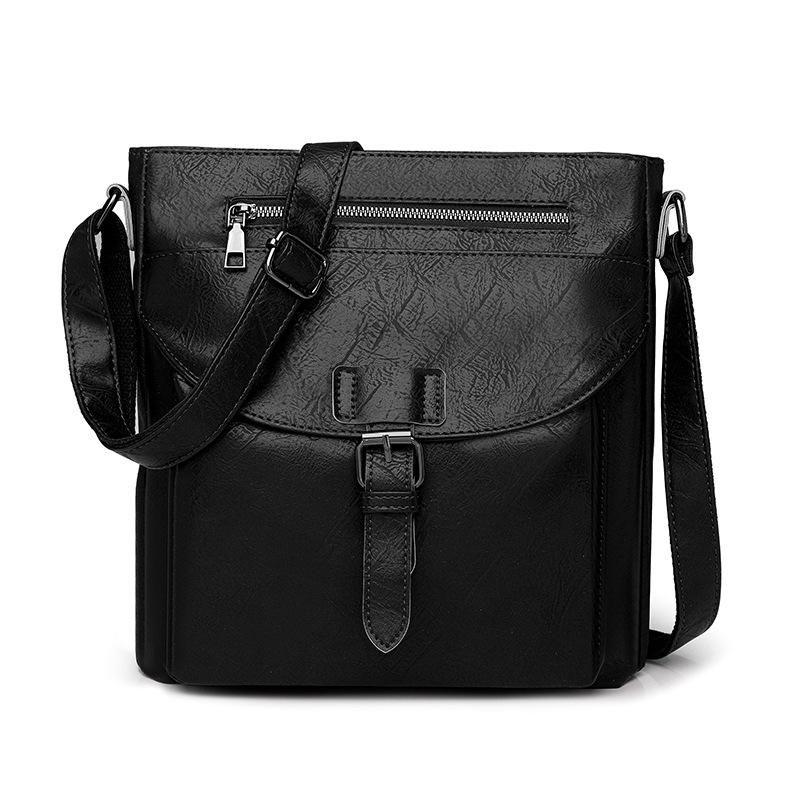 Lightweight Retro Messenger Bag Women's Bag Large Capacity Crossbody Bag PU Shoulder Bag
