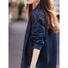 Basic House Retro Blue Denim Shirt Jacket for Women