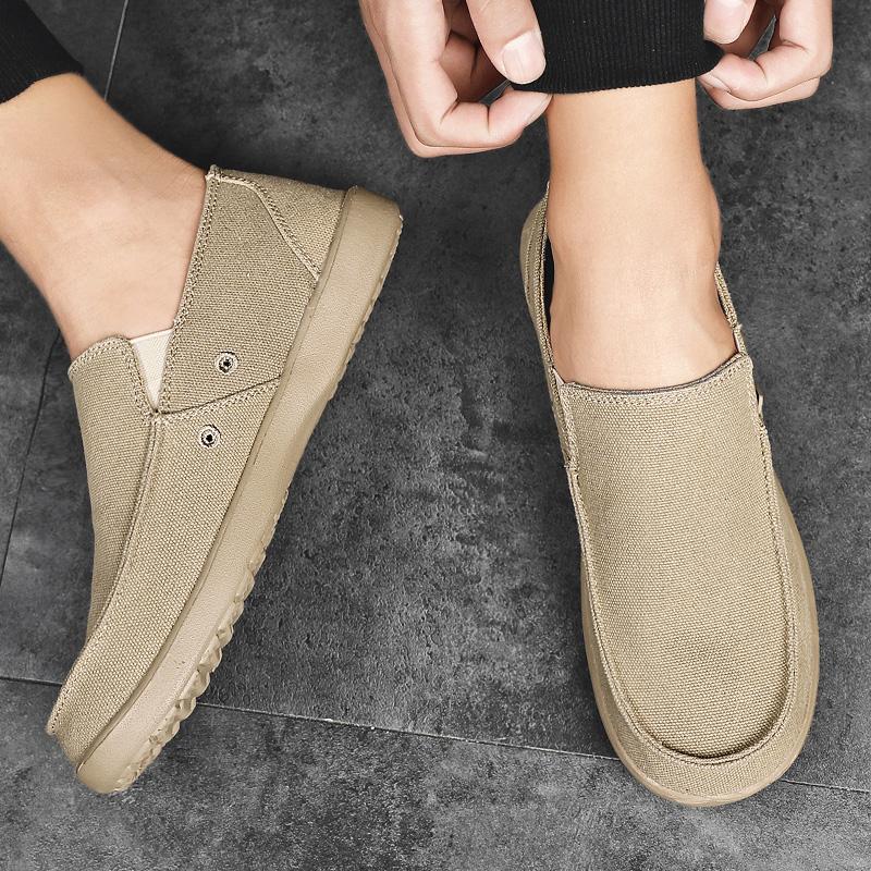 Herren Vulkanisierte Canvas Schuhe Atmungsaktive Lauf Sneaker Lässige Loafer Flats Schnürer Leichte Herbstschuhe