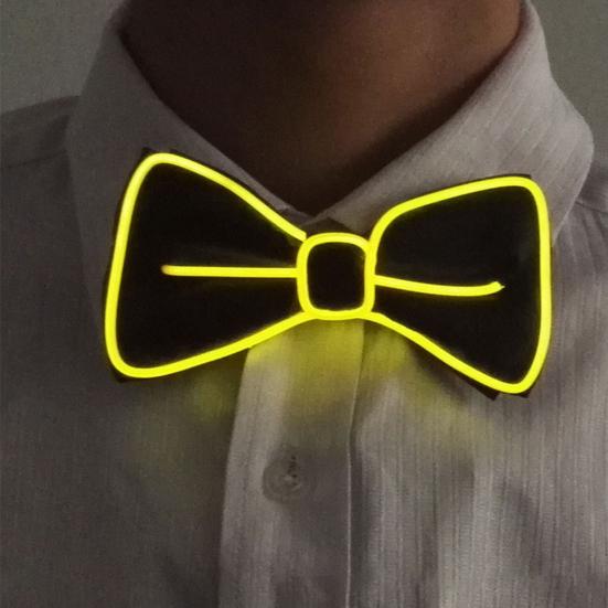 Luminous Necktie Detachable Design Glowing Bow Tie Masquerade Party Halloween Cosplay Costume Accessory