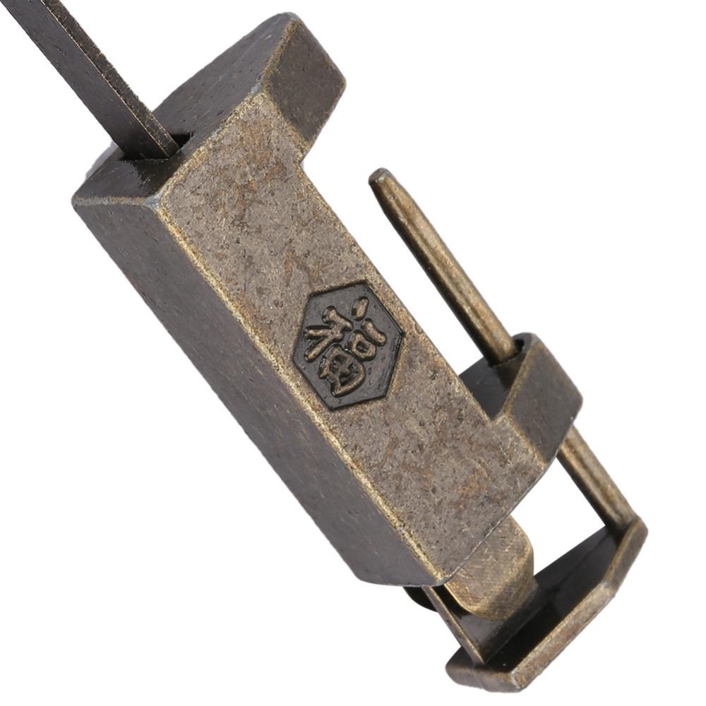 2pcs Antique Retro Style Chinese Vintage Padlock Chinese Style Horizontal Lock Furniture Cabinets