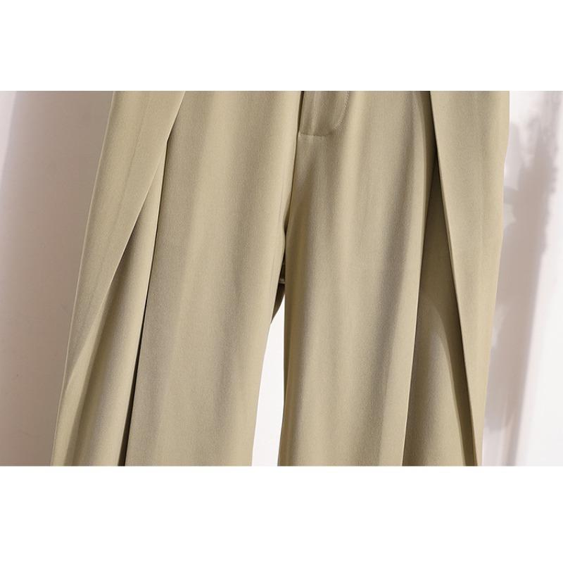 Dimanaf 2024 Plus Size New Long Pants Women Elastic Design Loose High Waist Vintage Solid Loose Casual Basic Trousers Fashion Wide Leg Pants 5XL