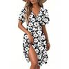 Women's Casual Fashion Dress Vintage Floral Floral Short Sleeve V-neck Dress