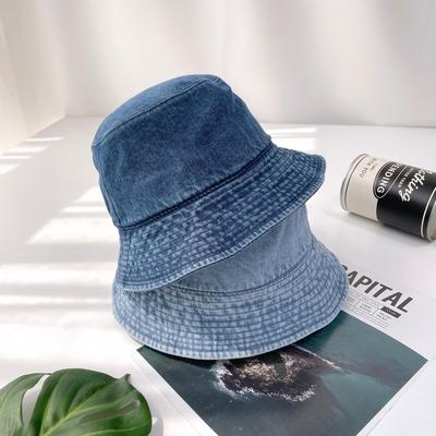 Einfacher Denim-Eimerhut für Damen und Herren für den Alltag