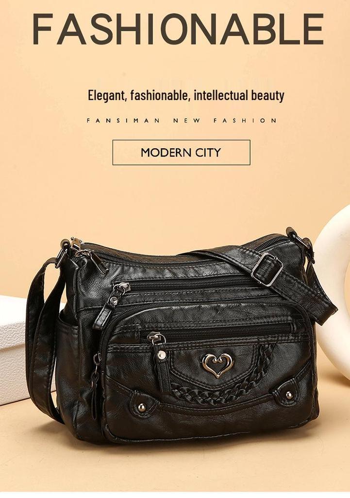 2025 Women's Crossbody Bag: Fashionable, Multi-Pocket, Large Capacity, Single Shoulder Bag for Middle-Aged Mothers