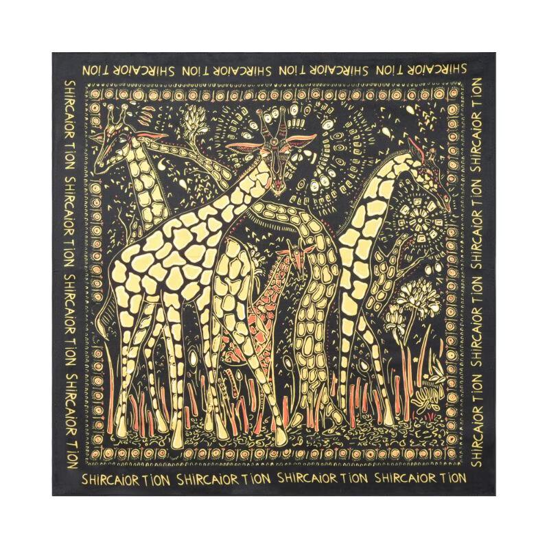 Men s Retro African Tribe Print Silk Scarf One Size