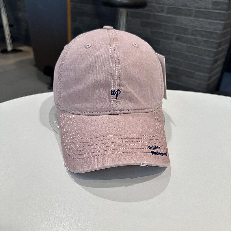 UP letter embroidered baseball cap for women, small face, deep top, wide bay eaves, sun protection, sunshade, soft top cap for men, American style
