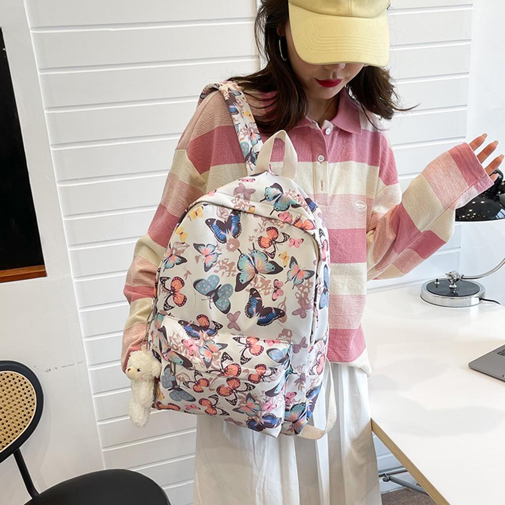 Fashion School Bags Butterfly Print Laptop Rucksack Student Shoulder Bag Large Capacity for Travel for Outdoor Camping