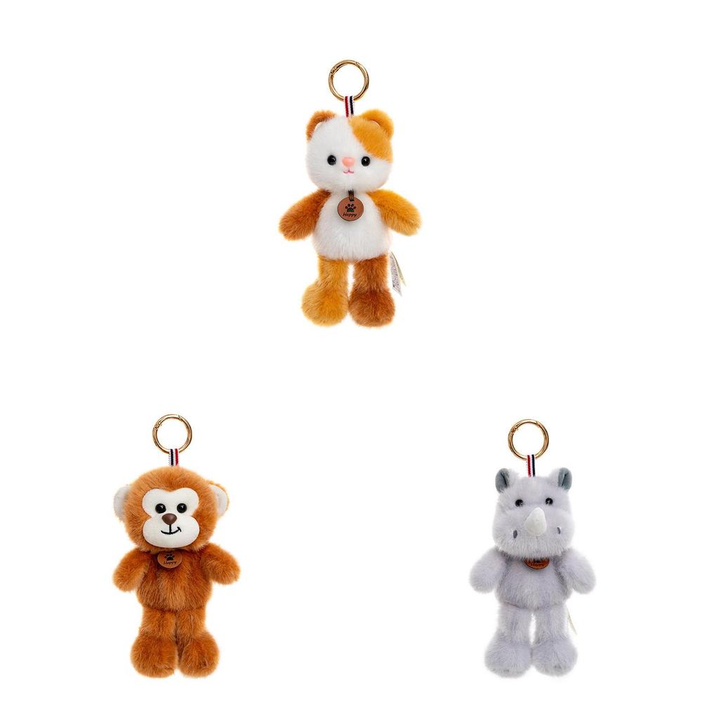 Cartoon Animal Plush Keychain Panda Soft Toy Car Pendant For Backpack Decor
