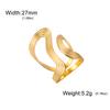 Lemegeton Ocean Star Fish Shell Open Ring Women's Gold Stainless Steel Ring Summer Beach Wind Waterproof Jewelry