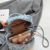 IELGY Women's Denim Bag, Fashionable Mini Portable Box Bag, Chain Messenger Bag.
