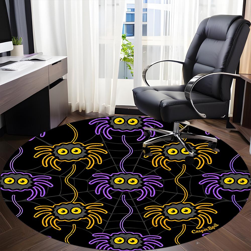 1pc Spider Web Office Round Area Rug,  Mat Suitable ForOffice, Under Office Chairs Bedroom Living Room Home Decor, Room Deco