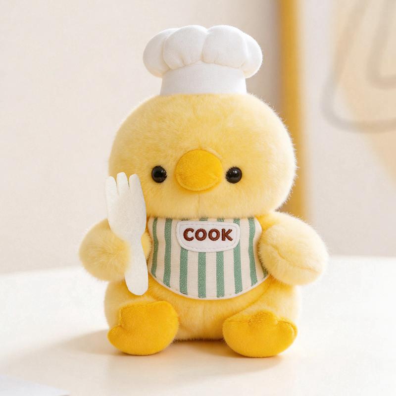 Chef Series Cute Animal Plush Toys Soft Fluffy Cat Chick Penguin Panda Cook Elephant Stuffed Animals Adorable Kitchen Home Decor