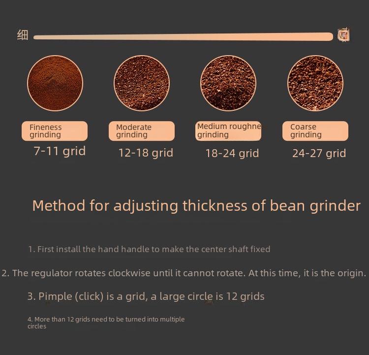 Hand-Crank Coffee Grinder with CNC Titanium-Plated Core for Italian Brews