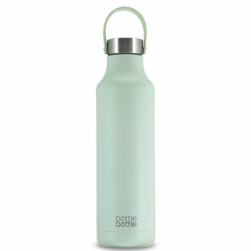 600ml Stainless Steel Water Bottle for Kids, Direct Drinking, Insulated, Keeps Drinks Hot or Cold, Portable, Stylish, Includes Bottle Brush, Green