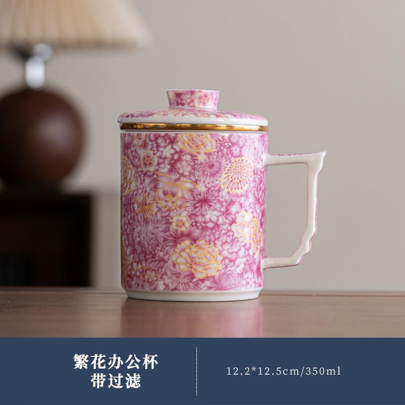 Enamel Ceramic Mug Office Creative National Trend Tea Cup Cultural Box Holiday Practical Gift