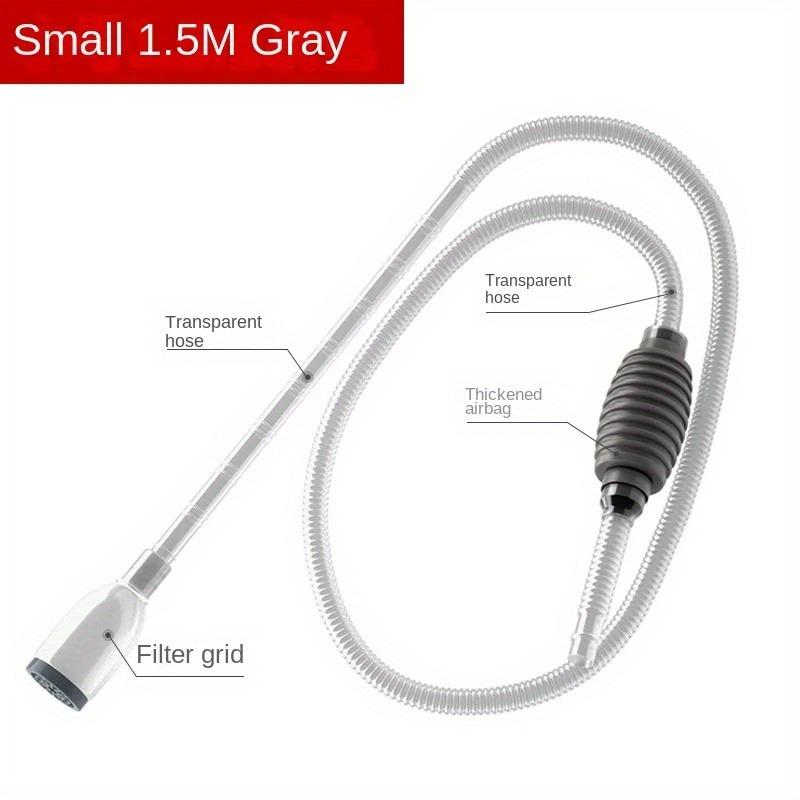 Premium Grey Aquarium Fish Tank Water Changing Syphon Pipe 1.5 Meter Flexible | Easy To Use Gravel Cleaner