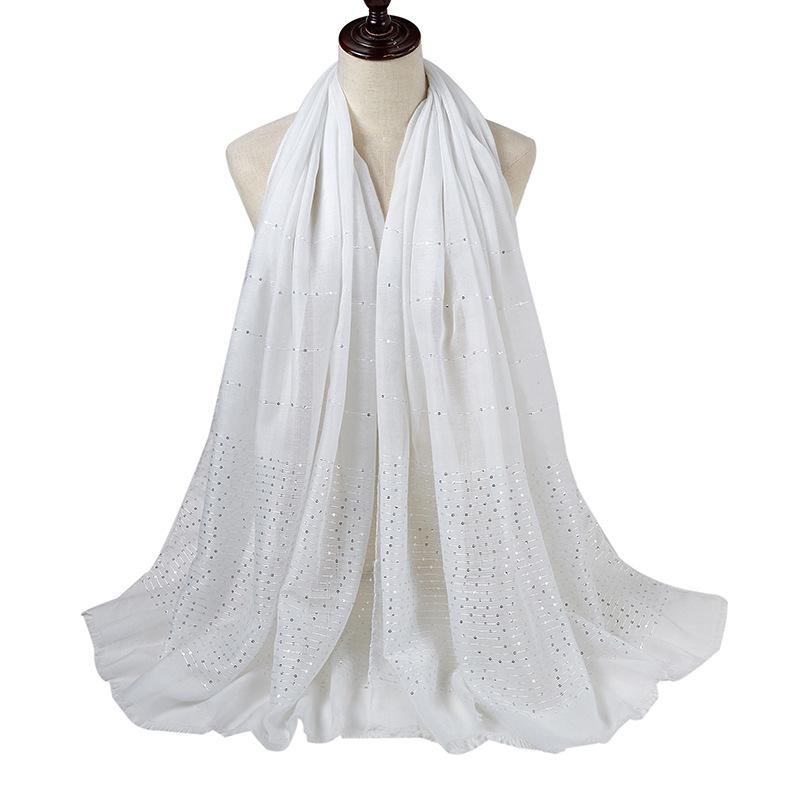 New Summer Luxury Elegant Women Silk Scarf Beach Wrap Shawl Sparkly Sequin Sunscreen Bandana Hijab Mujer Scarve Pareo Foulard