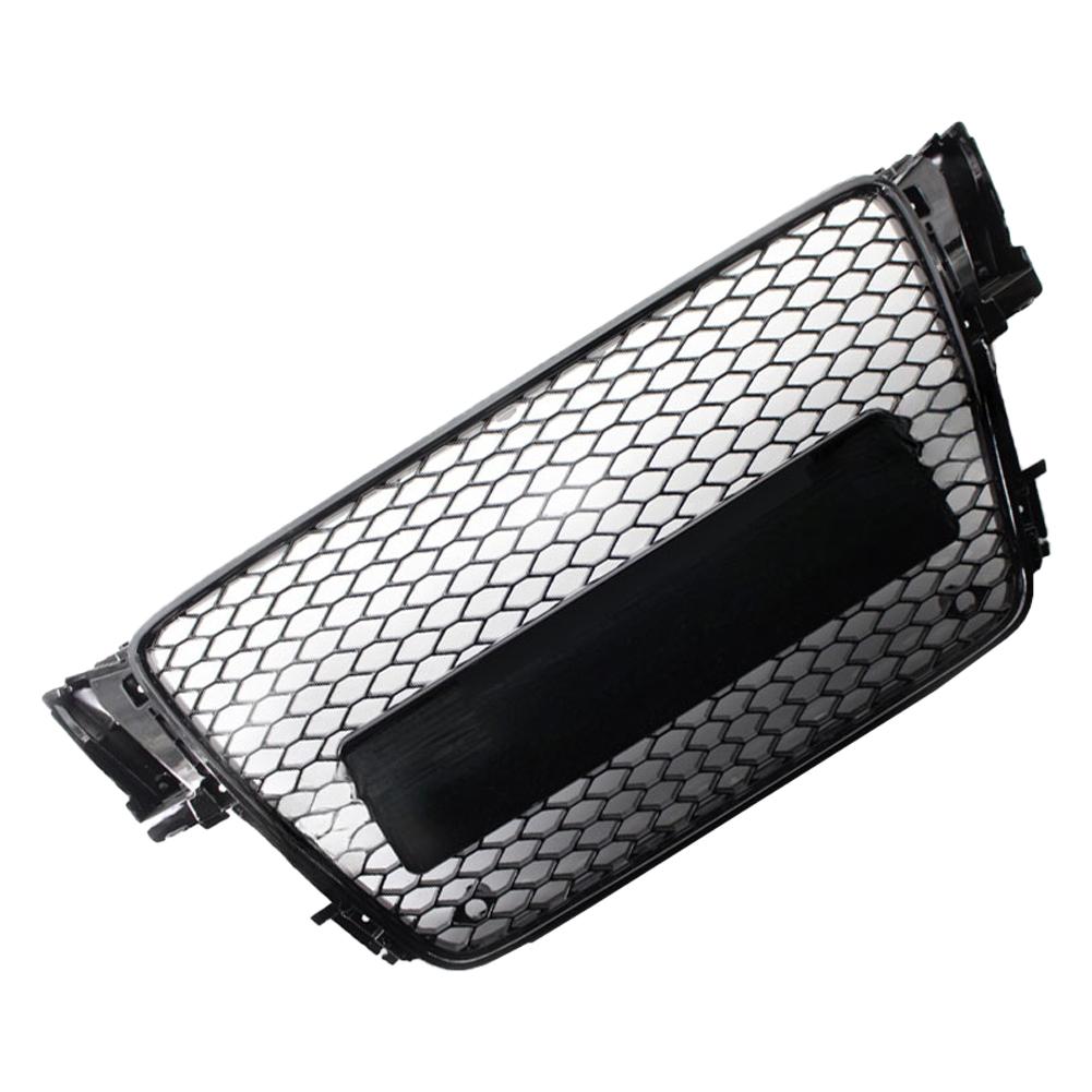 Car Front Bumper Grille Honeycomb Radiator Grille Grill Cover Compatible With A5 B8 8P0 2008-2012 8T0853651 Replacement Parts