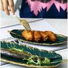 Nordic Ceramic Feather Plate Banana Leaf Tableware Fruit Snack Tray Kitchen Home Decoration Accessories Dinner Sushi Cake Plate