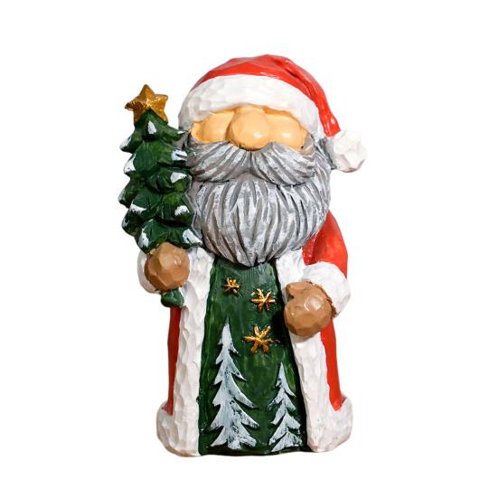 Santa Claus Snowman Resin Figurine Christmas Tabletop Decoration for Home Office Desk Festive Holiday Gift
