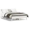VidaXL Bed Frames with Headboard, Double Bed with Slatted Base, Adult Bed, Bedroom Furniture, Modern, White 842651