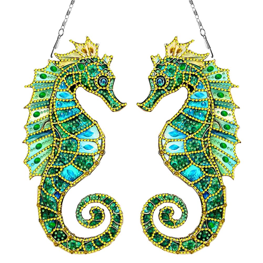 2D/Flat DIY Rhinestone Diamond Art Window Pendants Diamond Painting Set Double Side Print Single Dide Drill Wall Door Decoration