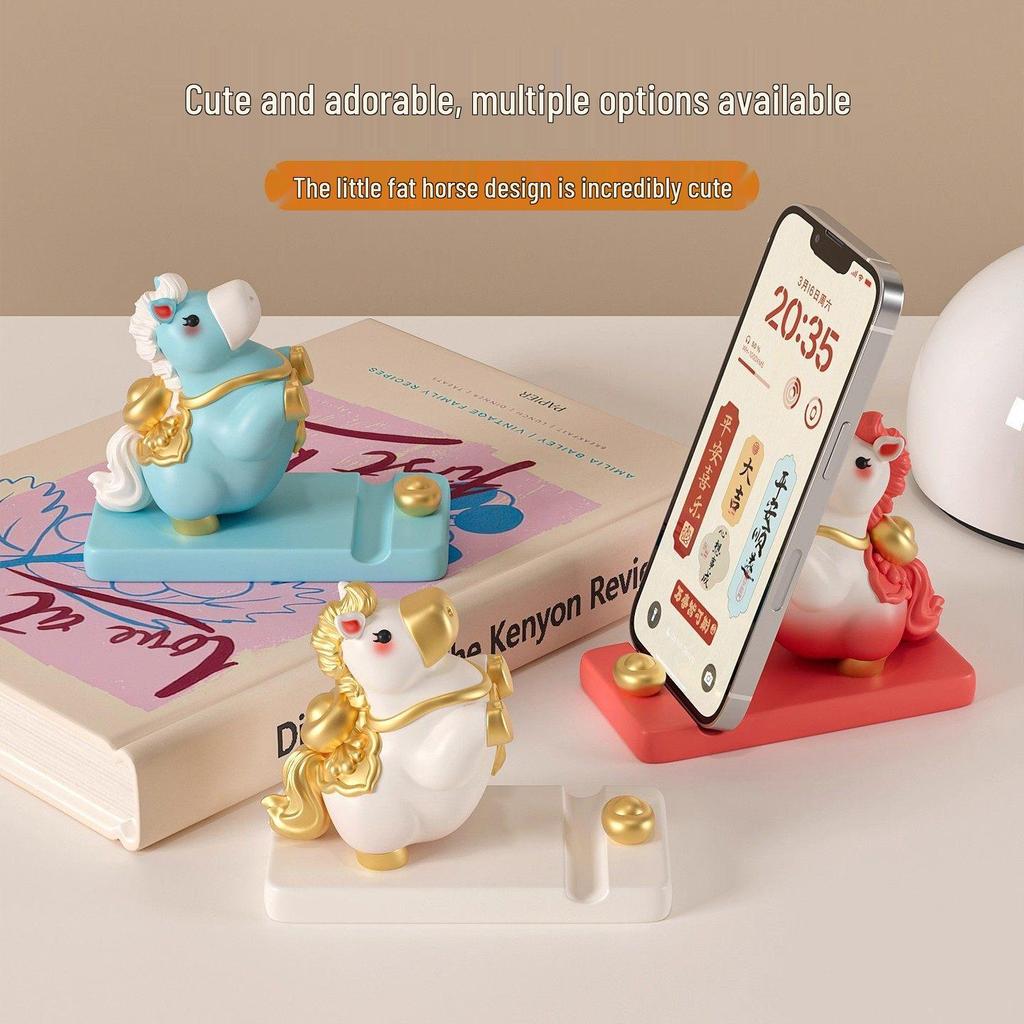 2026 Year of the Horse Zodiac Figurine: Mascot Phone Holder & Desktop Ornament for New Year or Annual Meeting Gifts.