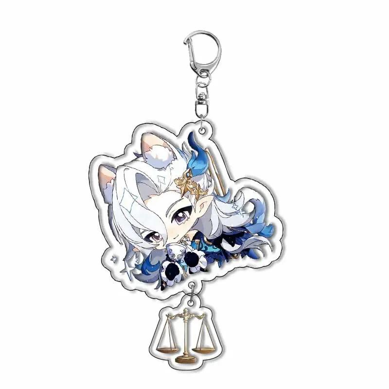 Raiden Shogun Klee Nahida Q Type Genshin Impact Cartoon Keychain Acrylic Bag Keyring Pendant Trendy Gift