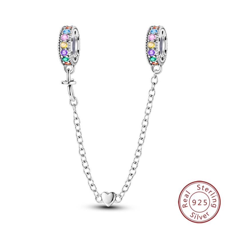 Copper Heart Shaped Keylock Cross Pattern Fantasy Cat Claw Safety Chains Fit Qikaola Original Bracelets Diy Jewelry