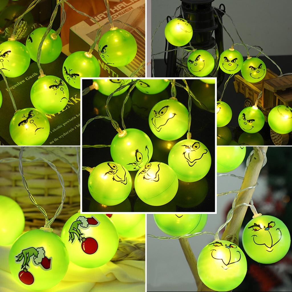 Christmas Light String, LED Green Hair Light String, Atmosphere Decoration Light String, 10 Lights